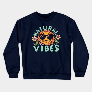 Natural Vibes Retro 70s Boho Sun Crewneck Sweatshirt